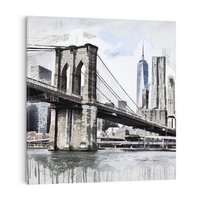 Obraz na płótnie 40x40 - Sztuka mostu w Nowym Jorku - sztuka, most