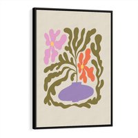 Obraz w ramie 70x100 - Kolorowe Echa - kwiaty, abstrakcja - rama czarna