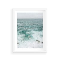 Plakat w ramie 40x50 - Wzburzony Żywioł - morze, ocean - rama biała