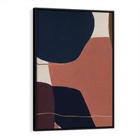 Obraz w ramie 50x70 - Abstrakt Marsala - nieregularne plamy, kształty - rama czarna