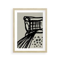 Plakat w ramie 40x50 - Złudne Kontemplacje - abstrakcyjna mroczna kompozycja, nieregularne - rama drewno