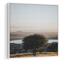 Obraz w ramie 80x80 - Siła Natury - drzewo, pejzaż - rama biała