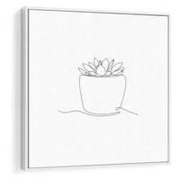 Obraz w ramie 50x50 - Rozkwitające Echa - szkic, minimalizm - rama biała