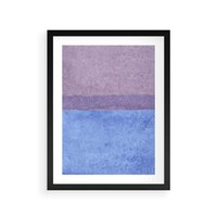 Plakat w ramie 50x70 - Taniec Światła - kolorowe akwarelowe pasy, odcienie fiolet - rama czarna