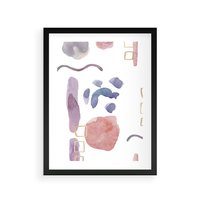 Plakat w ramie 50x70 - Boho Widokowe Impresje - abstrakcyjny palakt, akwarelowe plamy - rama czarna