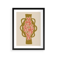 Plakat w ramie 30x40 - Rozbijające Formy - abstrakcyjny plakat, kwiaty na wazonie - rama czarna