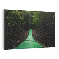 Obraz na płótnie 120x80 - Most linowy w lesie - most, linowy