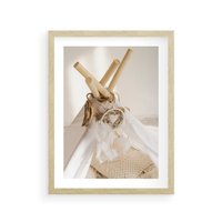 Plakat w ramie 50x70 - Oaza Swobodnego Stylu - boho, tipi - rama drewno