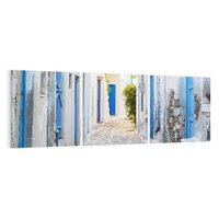 Obraz na płótnie 120x40 - Urok greckiej uliczki - Grecja, wyspa