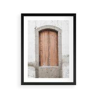 Plakat w ramie 30x40 - Śródziemnomorskie Drzwi Czasu - fotografia starych drzwi, śródziemnomorska architektura - rama czarna