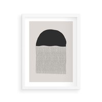 Plakat w ramie 30x40 - Wewnętrzne Widzenia - abstrakcyjna kompozycja, półkole - rama biała