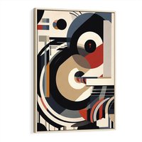 Obraz w ramie 80x120 - Wibracje Marzeń - abstrakcyjny obraz, geometryczne koła - rama drewno