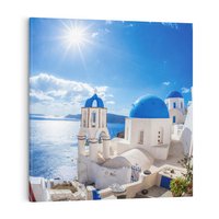 Obraz na płótnie 70x70 - Uroki Santorini we Włoszech - Santorini, Włochy