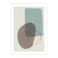 Plakat bez ramy 30x40 - Rozkwitające Formy - geometryczne elementy, stonowane ziemiste kolory