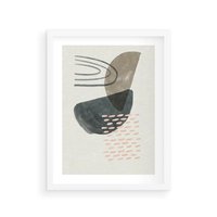 Plakat w ramie 30x40 - Geometria w Beżowych Odcieniach - abstrakcja, geometria - rama biała