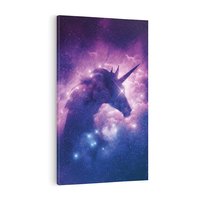 Obraz na płótnie 70x100 - Mityczna podróż - kosmos, jednorożec