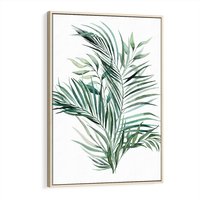 Obraz w ramie 80x120 - Blask Natury - złote, liście - rama drewno