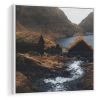 Obraz w ramie 50x50 - Spokój Natury - skandynawski, pejzaż - rama biała