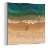 Obraz w ramie 50x50 - Oaza Relaksu - plaża, morze - rama biała
