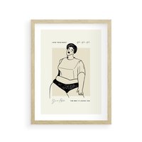 Plakat w ramie 40x50 - Elegancja Kobiecej Formy - nowoczesna sztuka kobieca, plakat - rama drewno