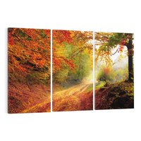 Obraz na płótnie 120x80 - Jesienny urok magia lasu - las, jesień