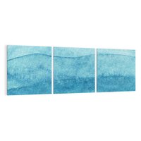 Obraz na płótnie 150x50 - Kolorowe fale akwareli - akwarela, fale