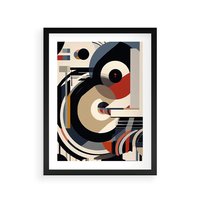 Plakat w ramie 40x50 - Wibracje Marzeń - abstrakcyjny obraz, geometryczne koła - rama czarna