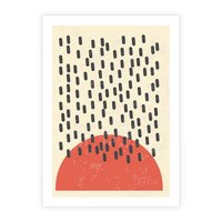 Plakat bez ramy 50x70 - Czerwona Abstrakcja: Grafika z Wyrazistym Kołem - abstrakcja grafika, czerwone koło