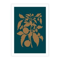 Plakat bez ramy 21x30 - Boho Ekspresja Emocji - abstrakcyjna boho grafika, ciemne zielone tłó