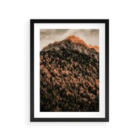 Plakat w ramie 50x70 - Jesienna Godzina w Górach - góry, las w górach - rama czarna