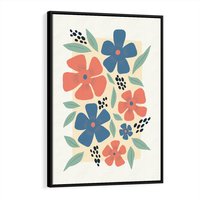 Obraz w ramie 50x70 - Kolorowe Pasmo - kwiaty, nowoczesna abstrakcja - rama czarna