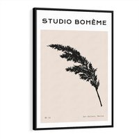 Obraz w ramie 50x70 - Boho Refrakcje Przestrzeni - boho plakat, roślina - rama czarna