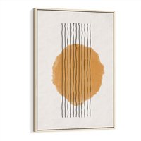 Obraz w ramie 80x120 - Taniec Emocji - abstrakcyjne akwarelowe plamy, nieregularne kreski - rama drewno
