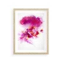 Plakat w ramie 50x70 - Kwiaty abstrakcji - abstrakcja, kwiaty - rama drewno