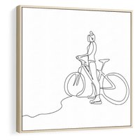 Obraz w ramie 50x50 - Minimalistyczna Przejażdżka - szkic, minimalizm - rama drewno