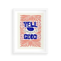 Plakat w ramie 40x50 - Bezgraniczne Formy - nowoczesna typografia, liście - rama biała