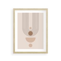 Plakat w ramie 40x50 - Strukturalne Kształty Postępu - boho plakat, minimalizm - rama drewno