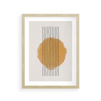 Plakat w ramie 30x40 - Taniec Emocji - abstrakcyjne akwarelowe plamy, nieregularne kreski - rama drewno