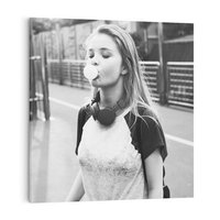 Obraz na płótnie 80x80 - Letnia Młodość - nowoczesna fotografia, czarno biała