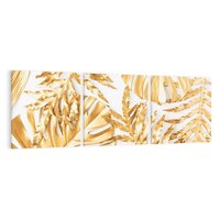 Obraz na płótnie 90x30 - Monstera Złote Liście - monstera, złote