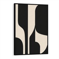 Obraz w ramie 50x70 - Abstrakcyjne Linie - boho plakat, rycina - rama czarna