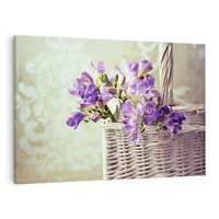 Obraz na płótnie 100x70 - Kwiatowy koszyk - kwiaty, koszyk