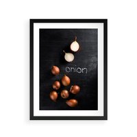 Plakat w ramie 50x70 - Aromatyczne Inspiracje - cebula, kuchnia - rama czarna