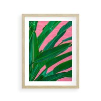 Plakat w ramie 40x50 - Odezwij się do przeszłości - liście, retro - rama drewno