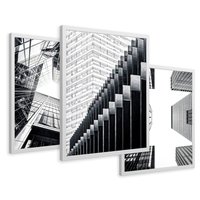 Zestaw obrazy w ramie 30x40 galeria - Wieżowce, Nowy, Jork, miasto - rama biała