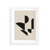 Plakat w ramie 50x70 - Rozkwitająca Abstrakcja - abstrakcyjne geometryczne kształty, minimalizm - rama biała