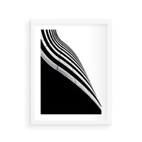 Plakat w ramie 50x70 - Architektoniczna Fala - architektura, falowany budynek - rama biała