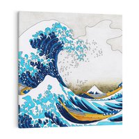 Obraz na płótnie 80x80 - Wzburzone Morze - wielka fala w kaganawie, Hokusai