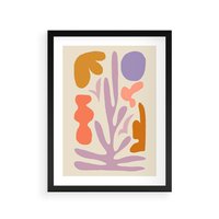 Plakat w ramie 30x40 - Przenikająca Harmonia - abstrakcyjny obraz, pastelowe kolory - rama czarna