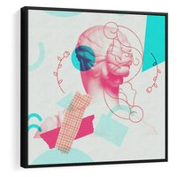 Obraz w ramie 50x50 - Sztuka w Różach - nowoczesna sztuka, kolaż ze zdjęć - rama czarna